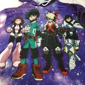 My Hero Academia Anime Sweatshirt Hoodie Shirt 4XL Purple Gothic Punk Cosplay